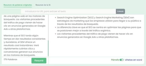 6 generar un resumen basado en palabras originales resumidordetextos