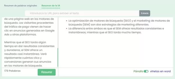 7 generar un resumen basado en la IA resumidordetextos