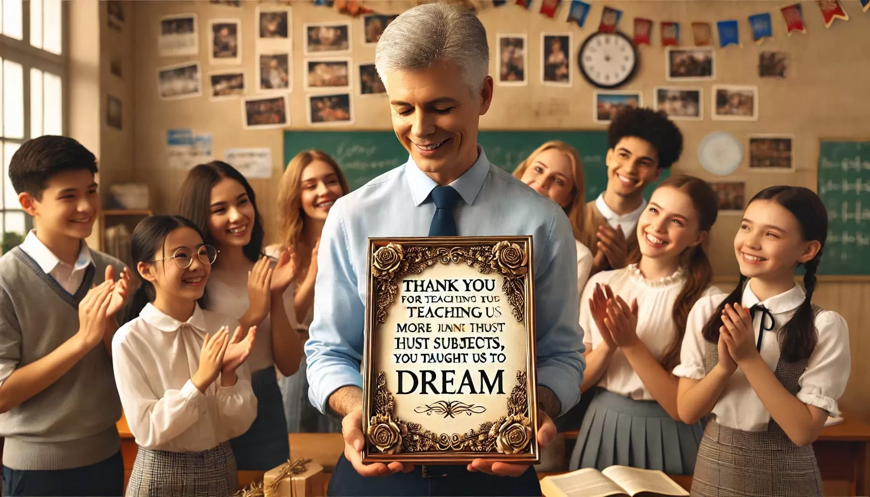 alumnos agradecen a su profesor su dedicación
