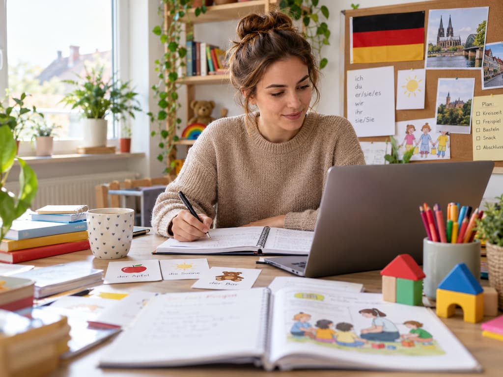 Educadora infantil preparándose en alemán para trabajar en Alemania