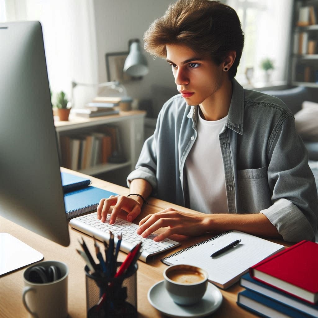 estudiante utiliza moodle para entregar trabajo