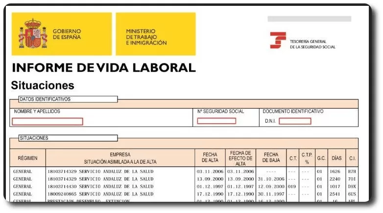 informe vida laboral