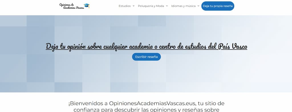 Opinionesacademiasvascas.eus, una web de reseñas vascas