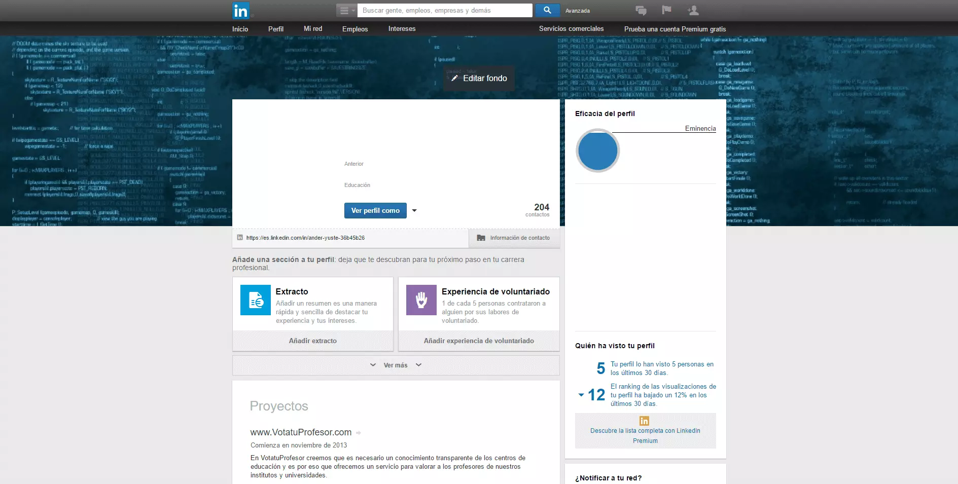 ejemplo perfil linkedin