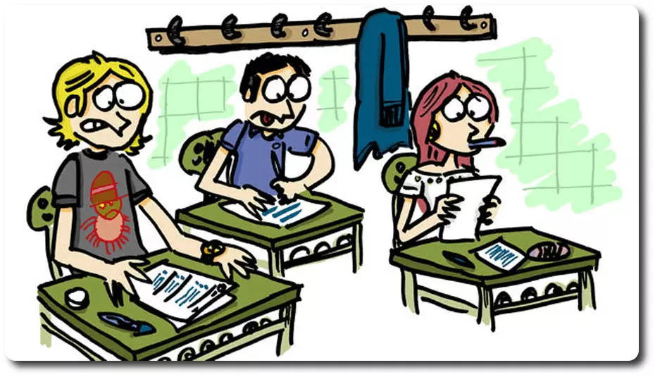 No estudiar para el examen.